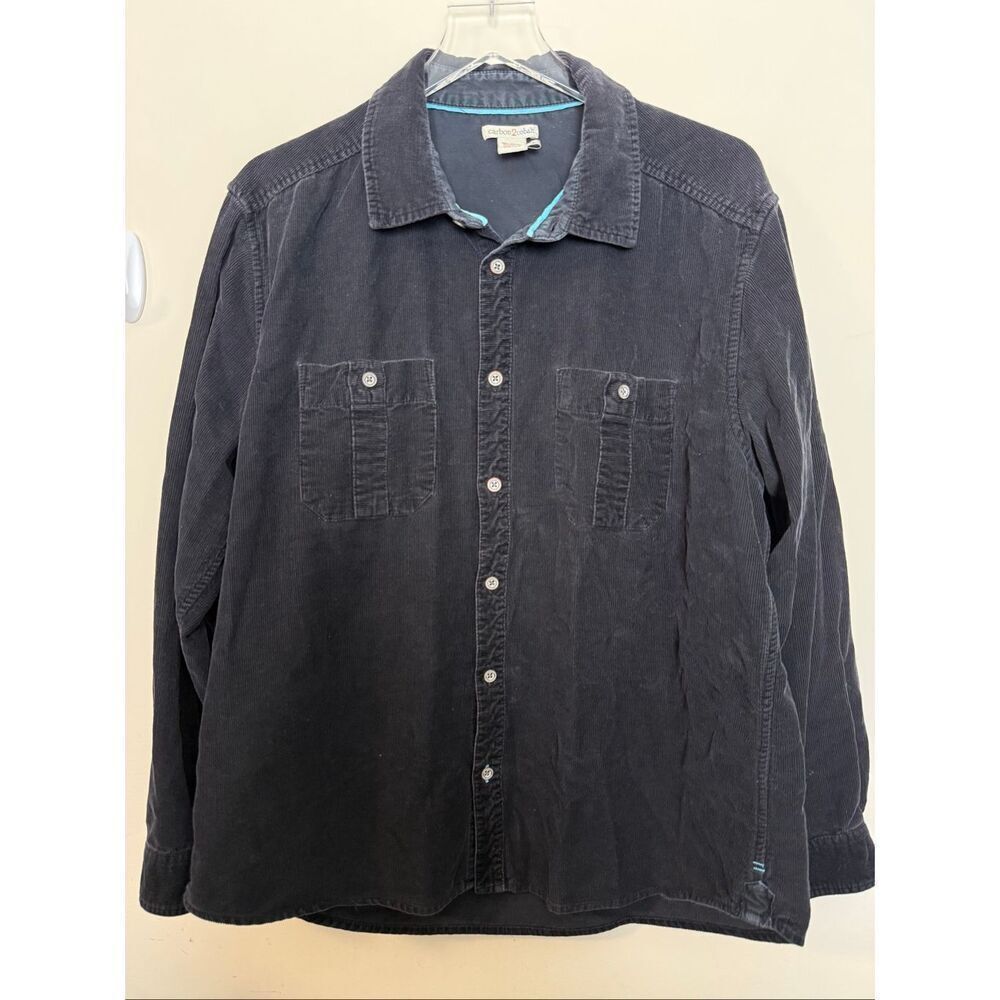 Carbon 2 Cobalt Corduroy Shirt Mens Large Black Button Up Casual